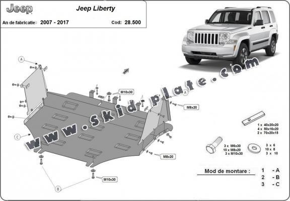 Steel skid plate for Jeep Liberty