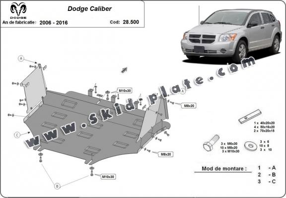 Steel skid plate for Dodge Caliber
