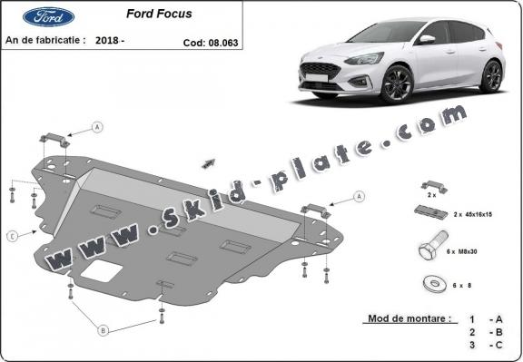 Steel skid plate for Ford Focus 4