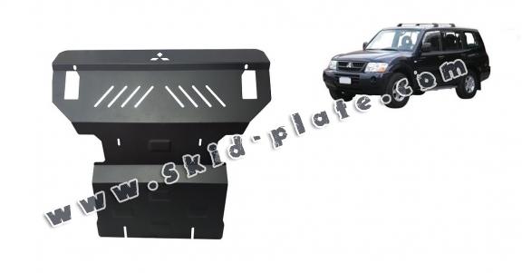 Steel skid plate for the protection of the engine and the radiator for Mitsubishi Pajero 3 (V60, V70)