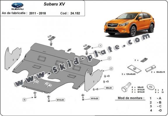 Steel skid plate for Subaru  XV