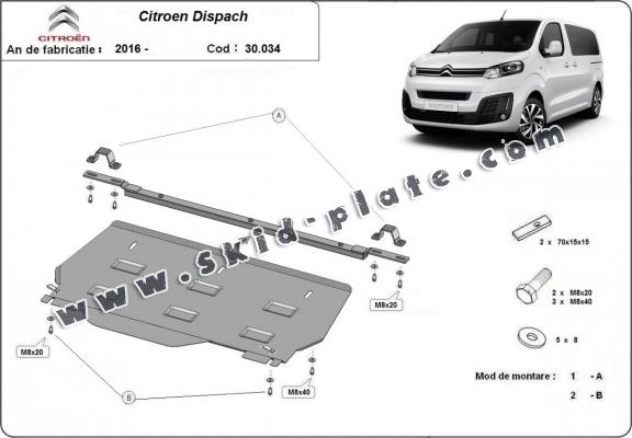 Steel skid plate for Citroen Dispatch MPV