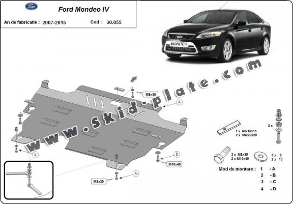 Steel skid plate for Ford Mondeo 4