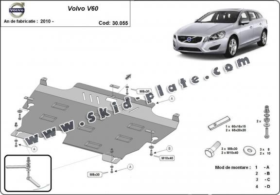 Steel skid plate for Volvo  V60