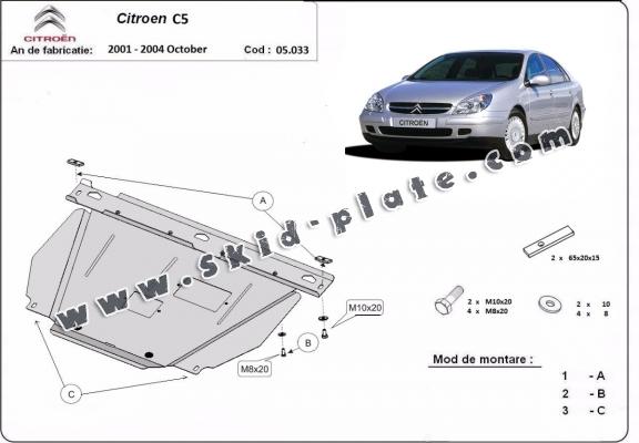 Steel skid plate for Citroen C5