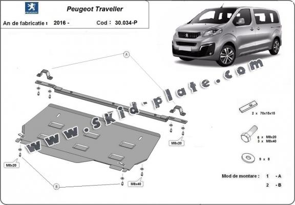 Steel skid plate for Peugeot Traveller MPV
