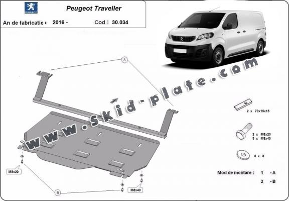 Steel skid plate for Peugeot Traveller Panel Van