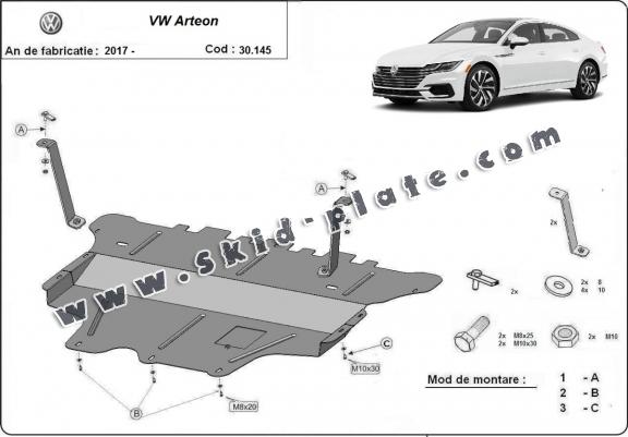 Steel skid plate for VW Passat Alltrack - manual gearbox