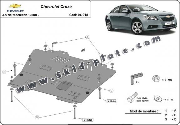 Steel skid plate for Chevrolet Cruze