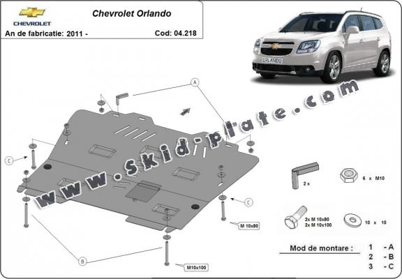 Steel skid plate for Chevrolet Orlando