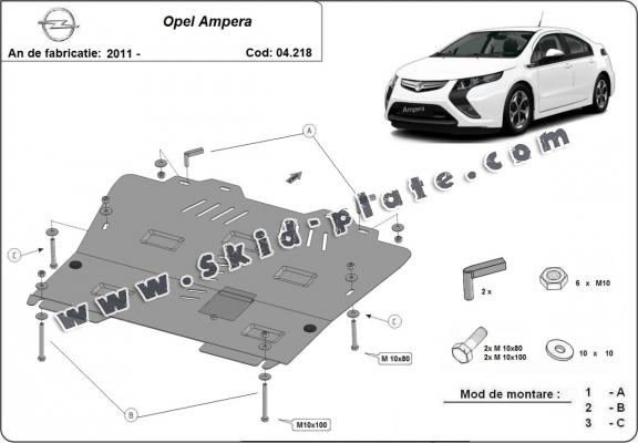 Steel skid plate for  Opel Ampera