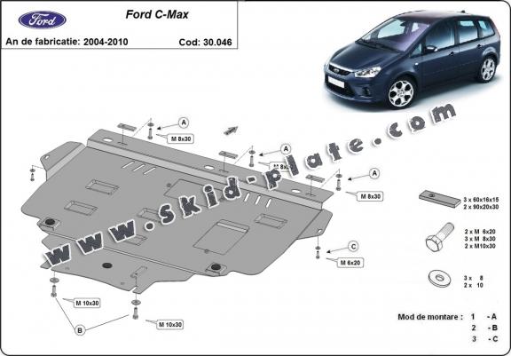 Steel skid plate for Ford C - Max