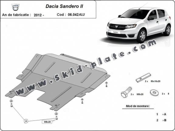 Aluminum skid plate for DACIA  SANDERO 2