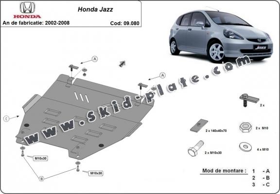 Steel skid plate for Honda Jazz
