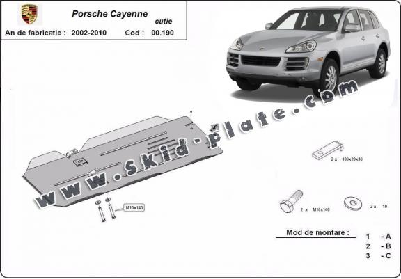 Steel manual gearbox skid plate for Porsche Cayenne