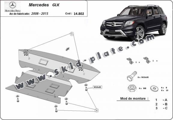Steel skid plate for  Mercedes GLK X204