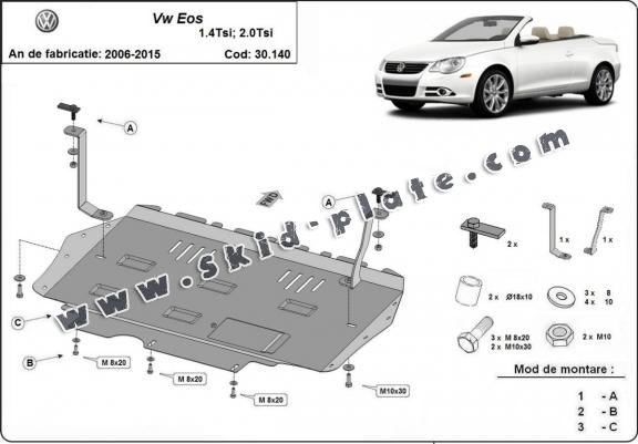 Steel skid plate for Volkswagen Eos