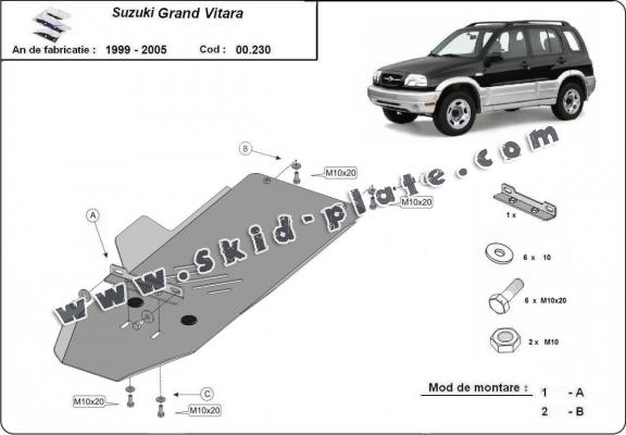 Steel gearbox skid plate for Suzuki Grand Vitara 