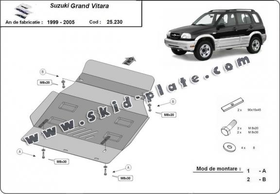 Steel skid plate for Suzuki Grand Vitara