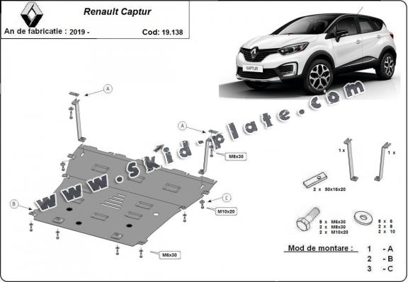 Steel skid plate for Renault Captur