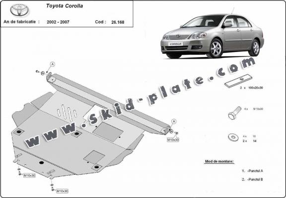Steel skid plate for Toyota Corolla -E120/E130