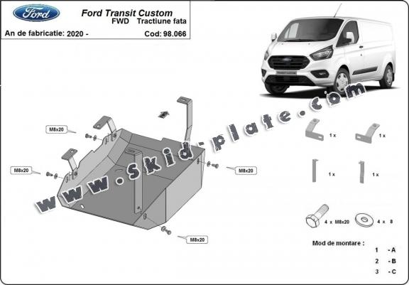 Steel AdBlue tank plate for Ford Transit Custom