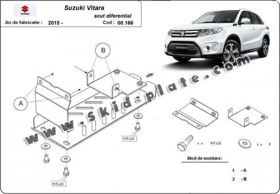 Steel diferential skid plate for Suzuki Vitara