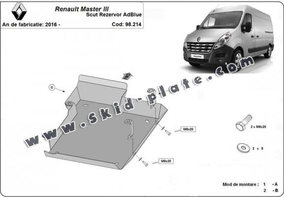 Steel AdBlu tank guard for  Renault Master 3 - Model 2