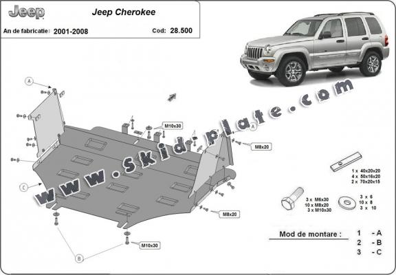 Steel skid plate for Jeep Cherokee - KJ