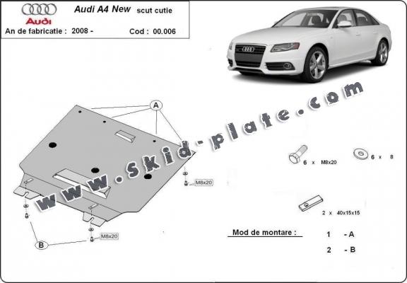 Steel gearbox skid plate for Audi A4 4 B8 All Road