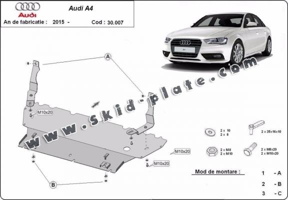 Steel skid plate for Audi A4  B9 All Road
