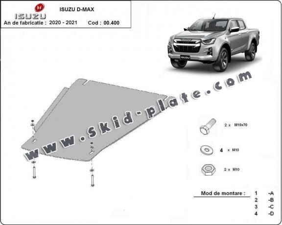 Steel gearbox skid plate for Isuzu D-Max