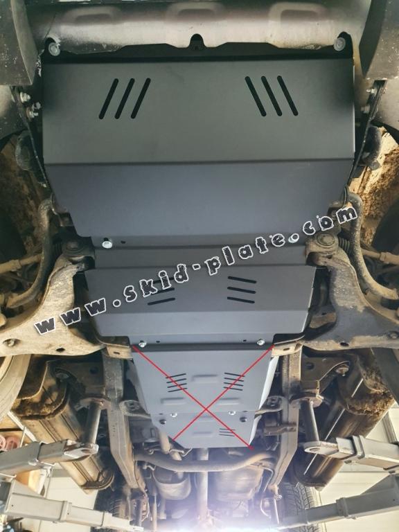 Steel skid plate for the protection of the engine and the radiator for Mitsubishi L 200