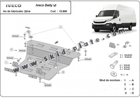 Steel skid plate for Iveco Daily 6