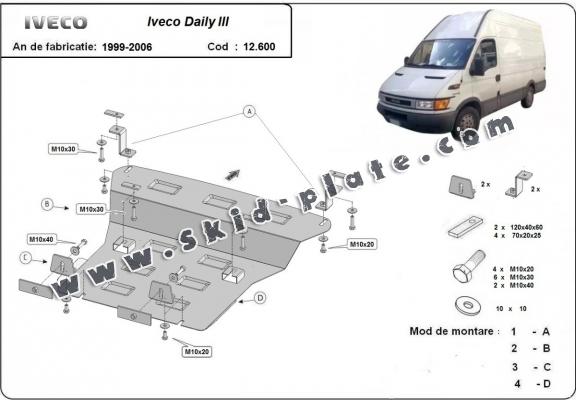 Steel skid plate for Iveco Daily 3