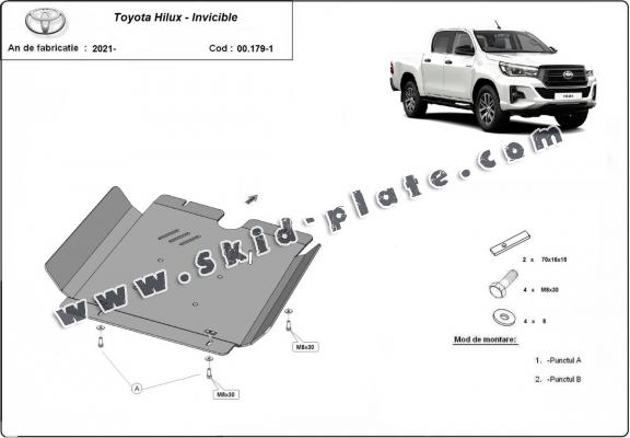 Steel gearbox skid plate for Toyota Hilux Invincible