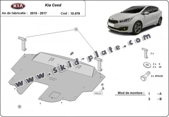 Steel skid plate for Kia Ceed 