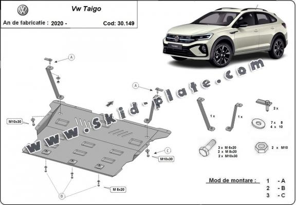 Steel skid plate for VW Taigo