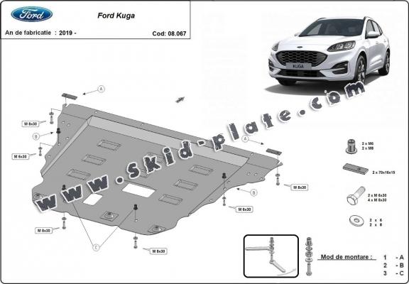 Steel skid plate for Ford Kuga