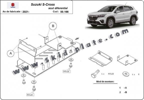 Steel diferential skid plate for Suzuki S-Cross