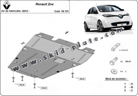 Steel skid plate for Renault Zoe