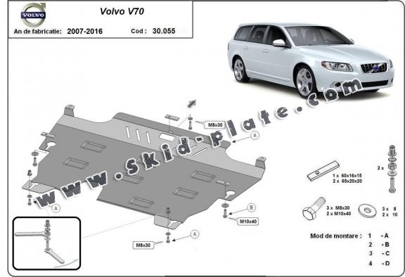 Steel skid plate for Volvo V70