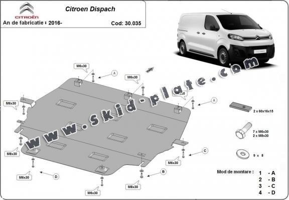 Steel skid plate for Citroen Dispatch