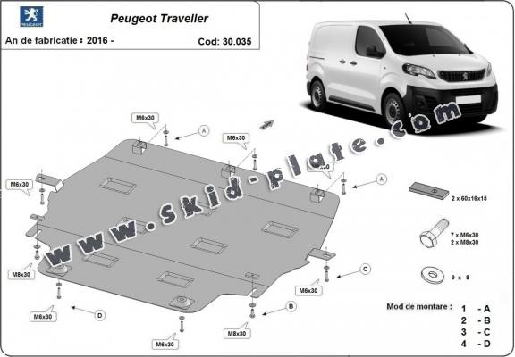 Steel skid plate for Peugeot Traveller