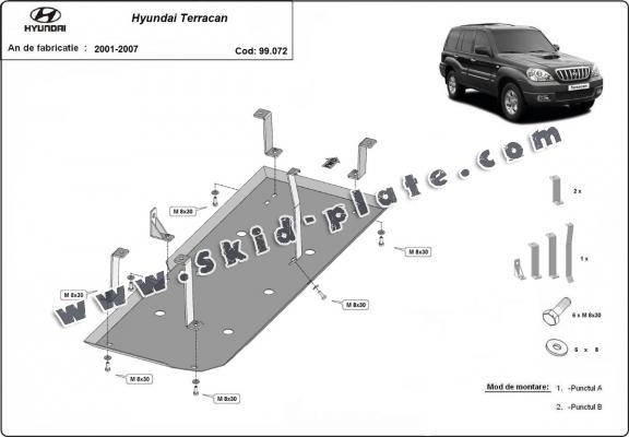 Steel fuel tank skid plate  for Hyundai Terracan