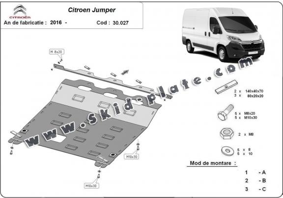 Steel skid plate for Citroen Jumper