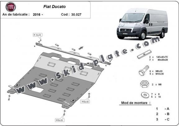 Steel skid plate for Fiat Ducato