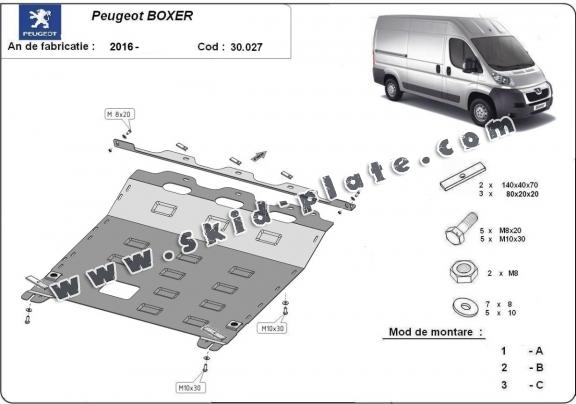 Steel skid plate for Peugeot Boxer