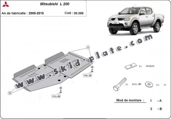 Steel gearbox  skid plate for Mitsubishi L 200