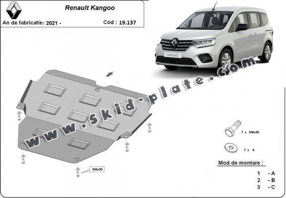 Steel skid plate for Renault Kangoo